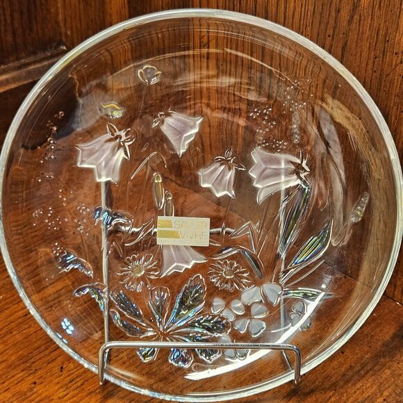 Set of 2 Savoir Vivre Crystal Germany Dessert Salad Plates Spring Meadows 7.5" - Picture 2 of 5